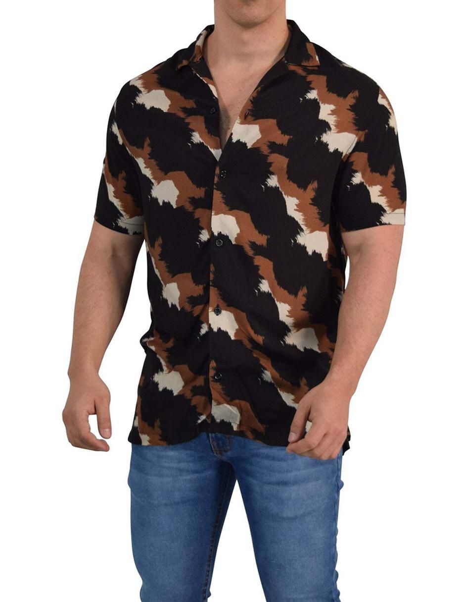 Camisa casual de algodón manga corta para hombre 4