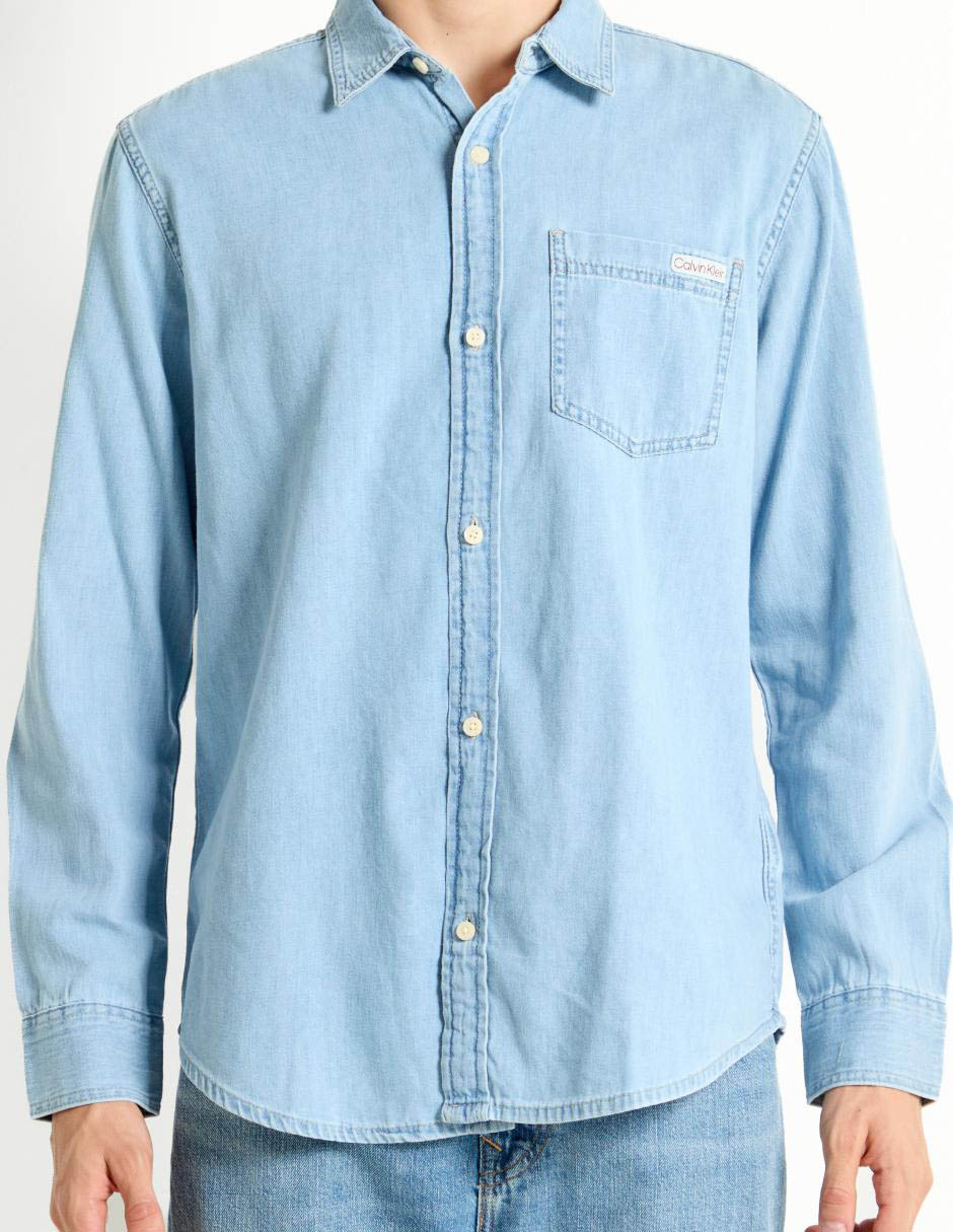Camisa casual de algodón manga larga para hombre 4