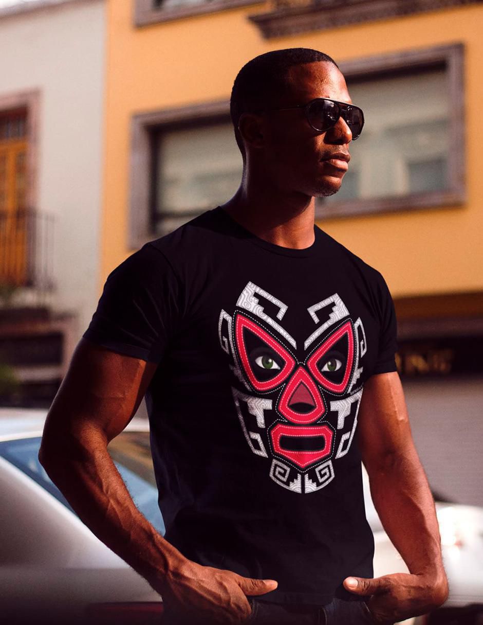 Playera kib maya estilo mexicano cuello redondo para hombre 3