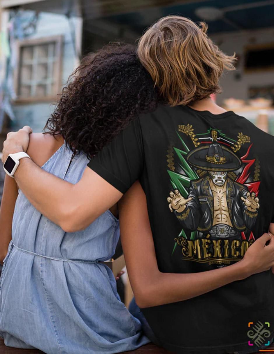 Playera charro vengador estilo mexicano cuello redondo para hombre 3