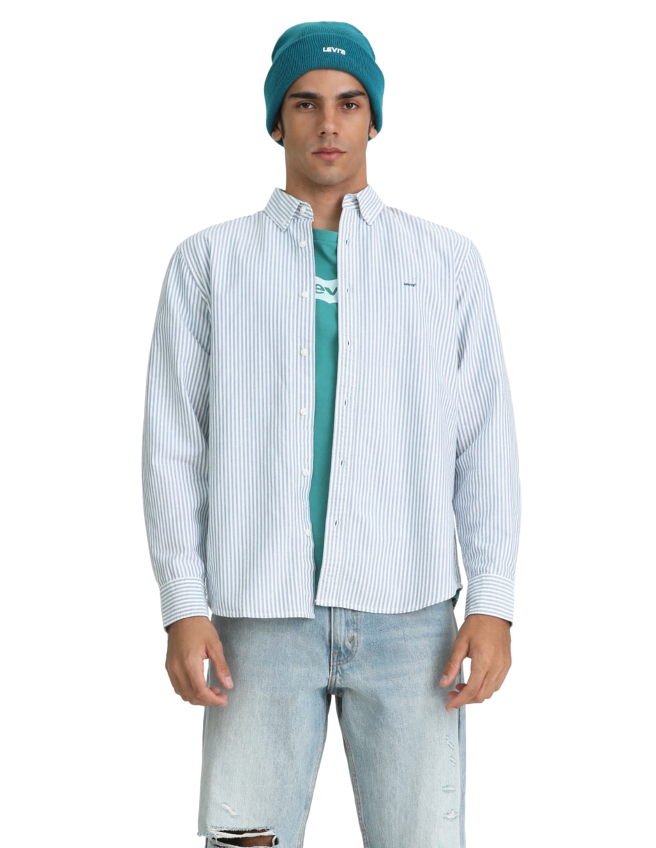 Camisa de algodón manga larga para hombre Camisa de algodón manga larga para hombre