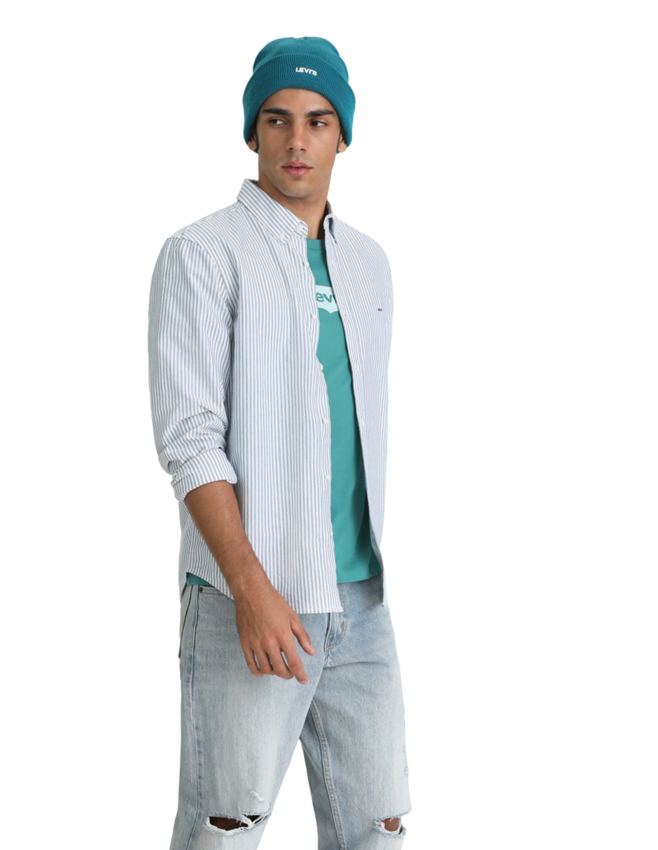 Camisa de algodón manga larga para hombre 5