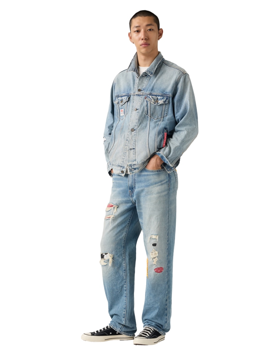 Jeans straight x Ts loose jean x Ts dx print pnt lavado obscuro para hombre