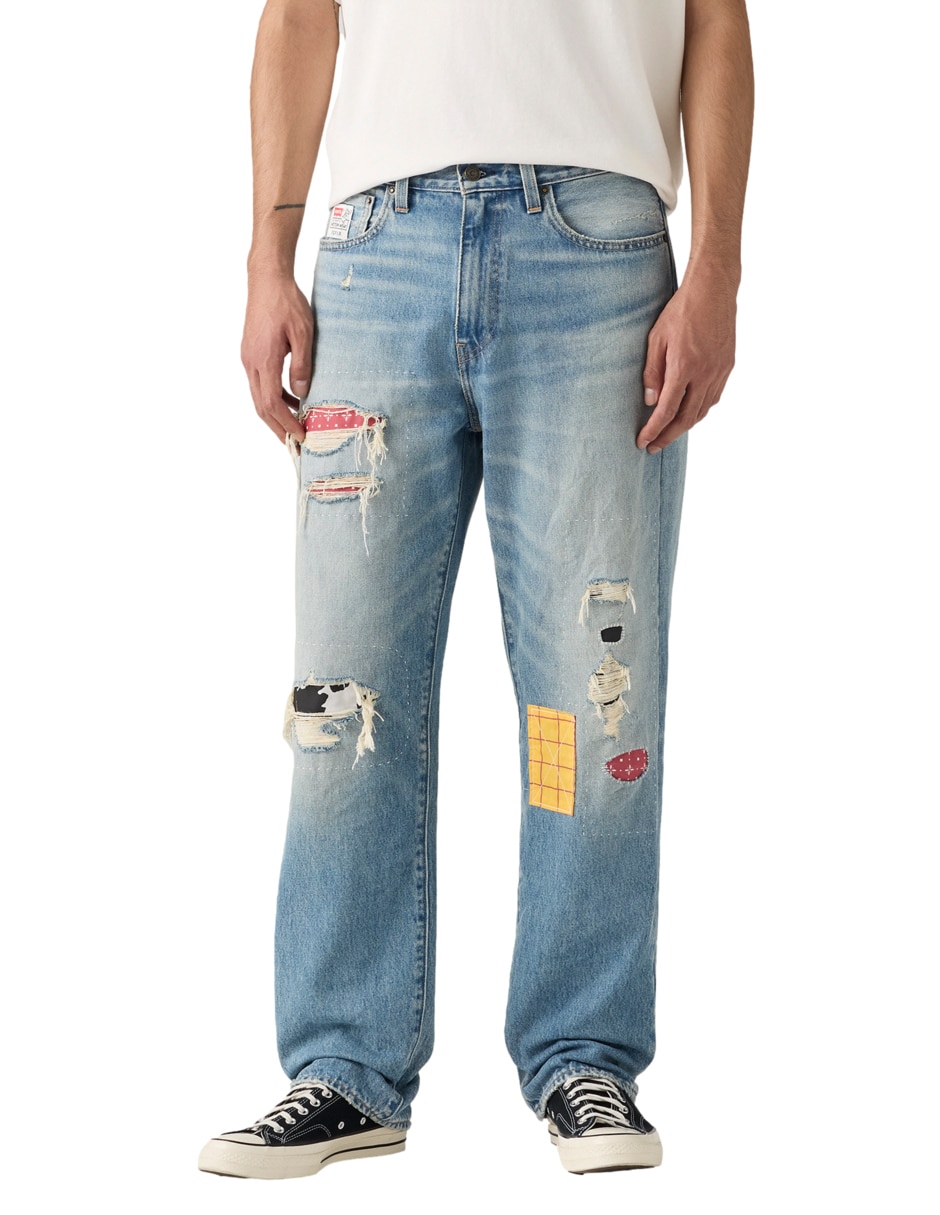 Jeans straight x Ts loose jean x Ts dx print pnt lavado obscuro para hombre 2