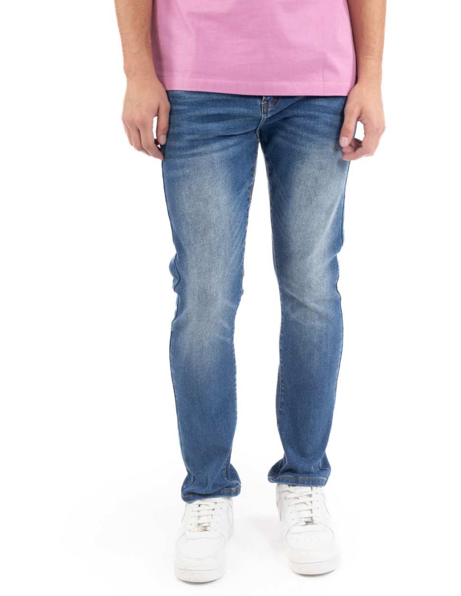 Jeans slim deslavado para hombre