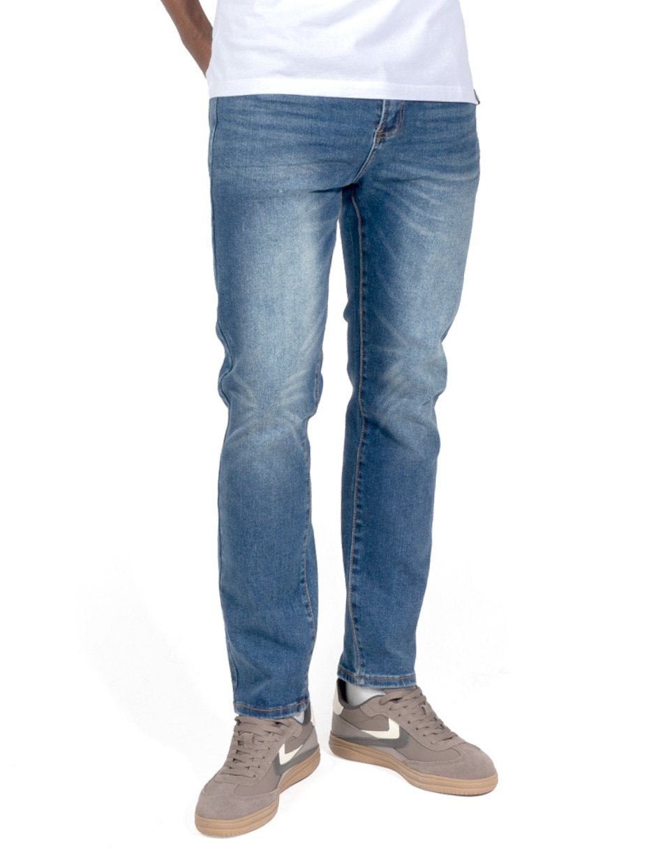 Jeans slim deslavado para hombre