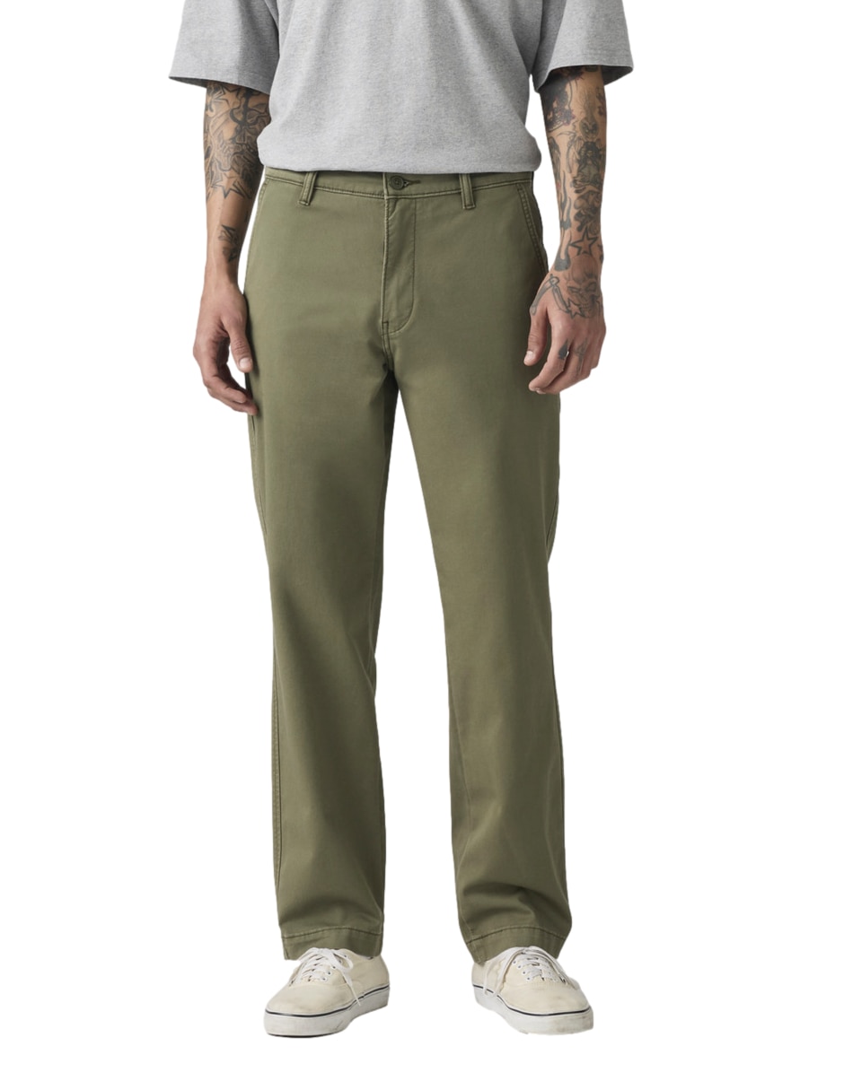 Pantalón chino recto de algodón para hombre 2