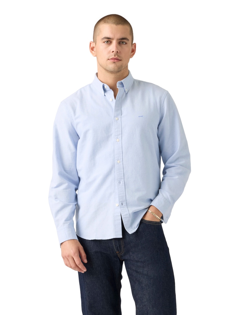 Camisa casual de algodón manga larga para hombre Camisa casual de algodón manga larga para hombre
