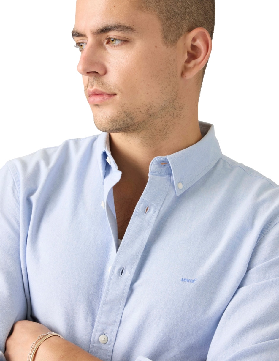 Camisa casual de algodón manga larga para hombre 4