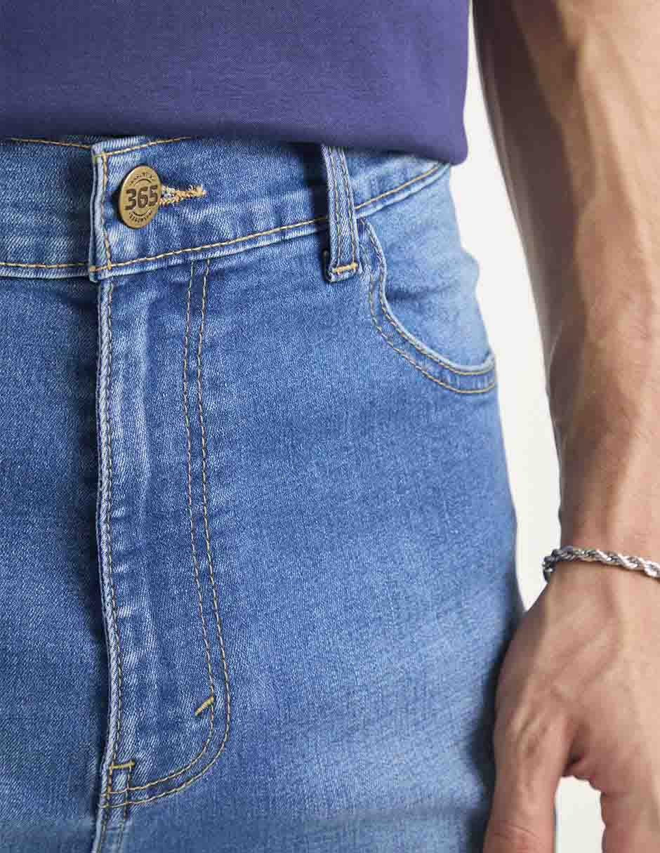 Jeans straight lavado medio para hombre 4