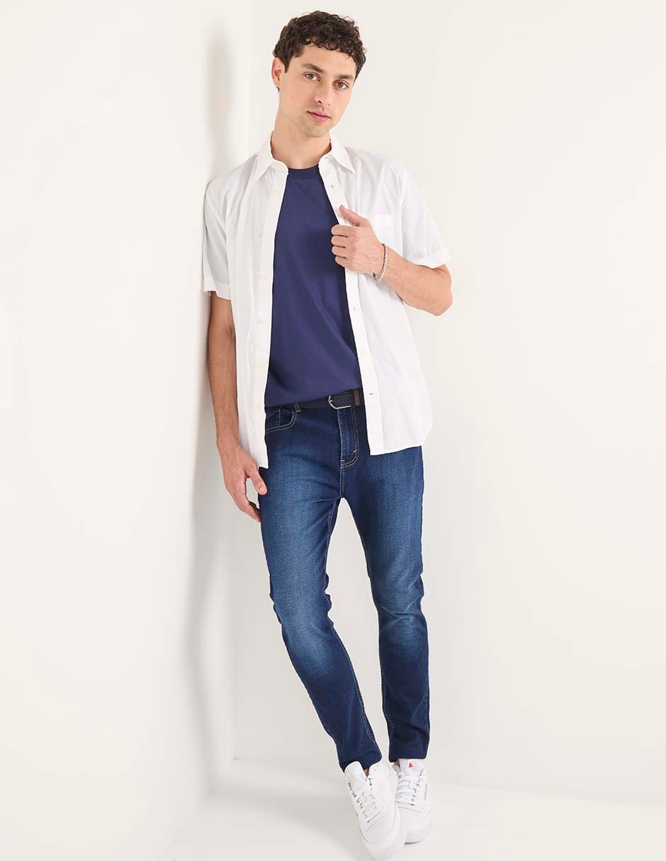 Jeans skinny deslavado para hombre 3