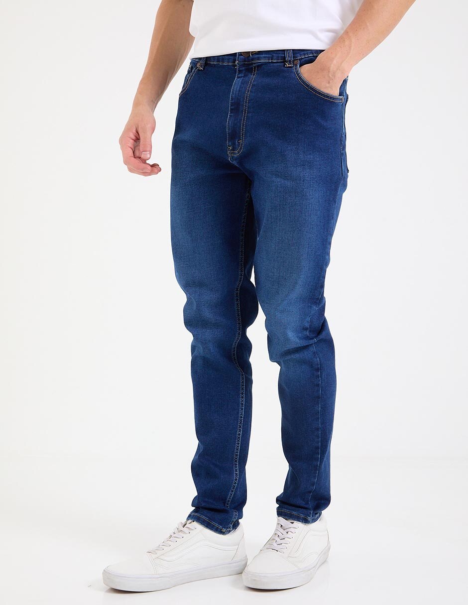 Jeans slim lavado obscuro para hombre