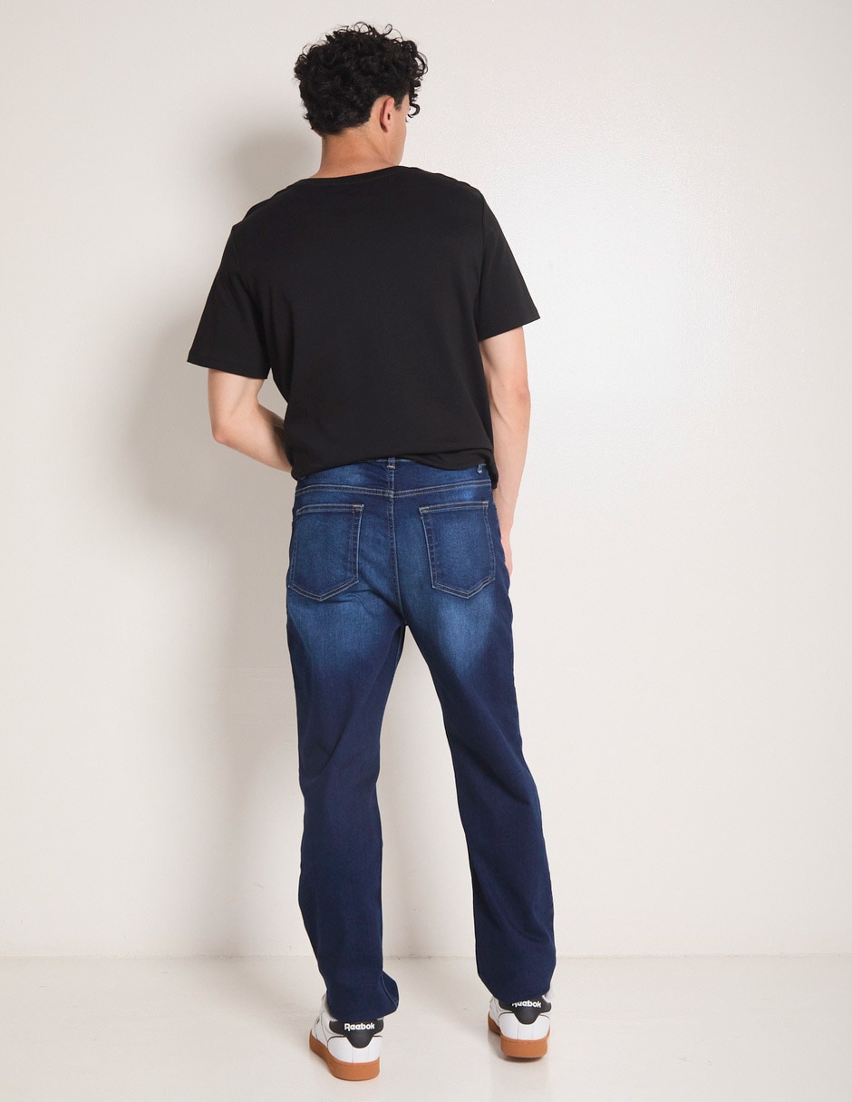 Jeans straight lavado obscuro para hombre 2