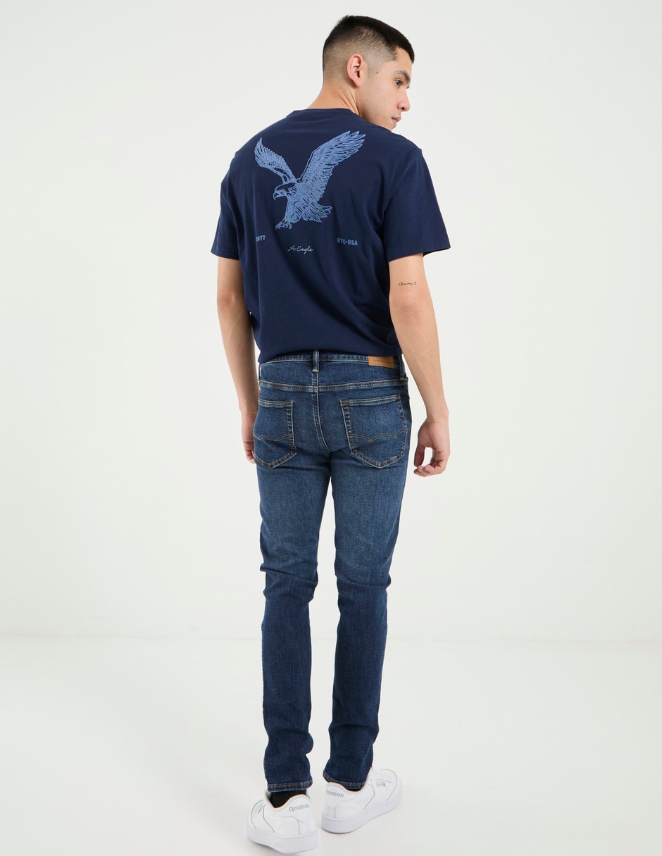 Jeans skinny Mens Skinny Denim deslavado para hombre 2