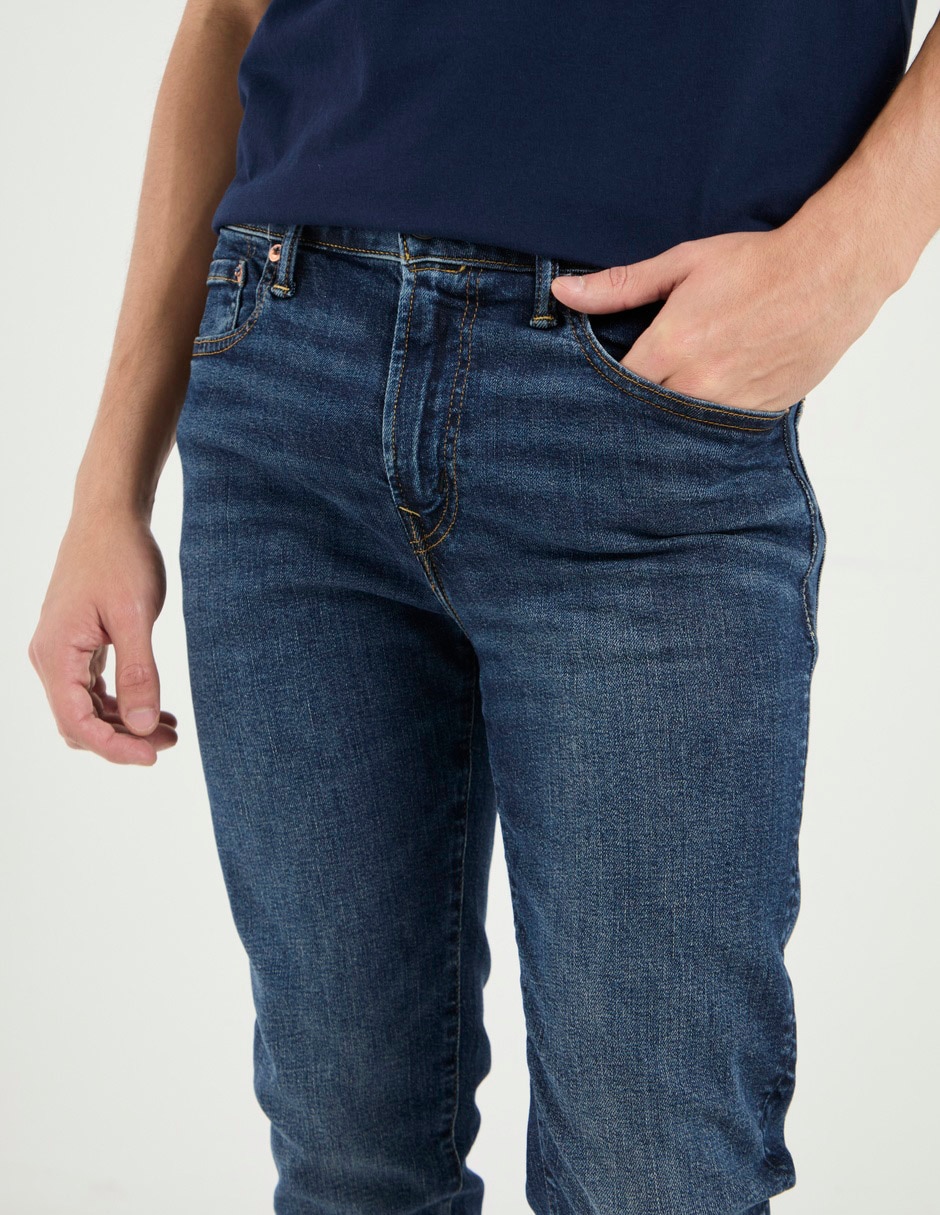 Jeans skinny Mens Skinny Denim deslavado para hombre 4
