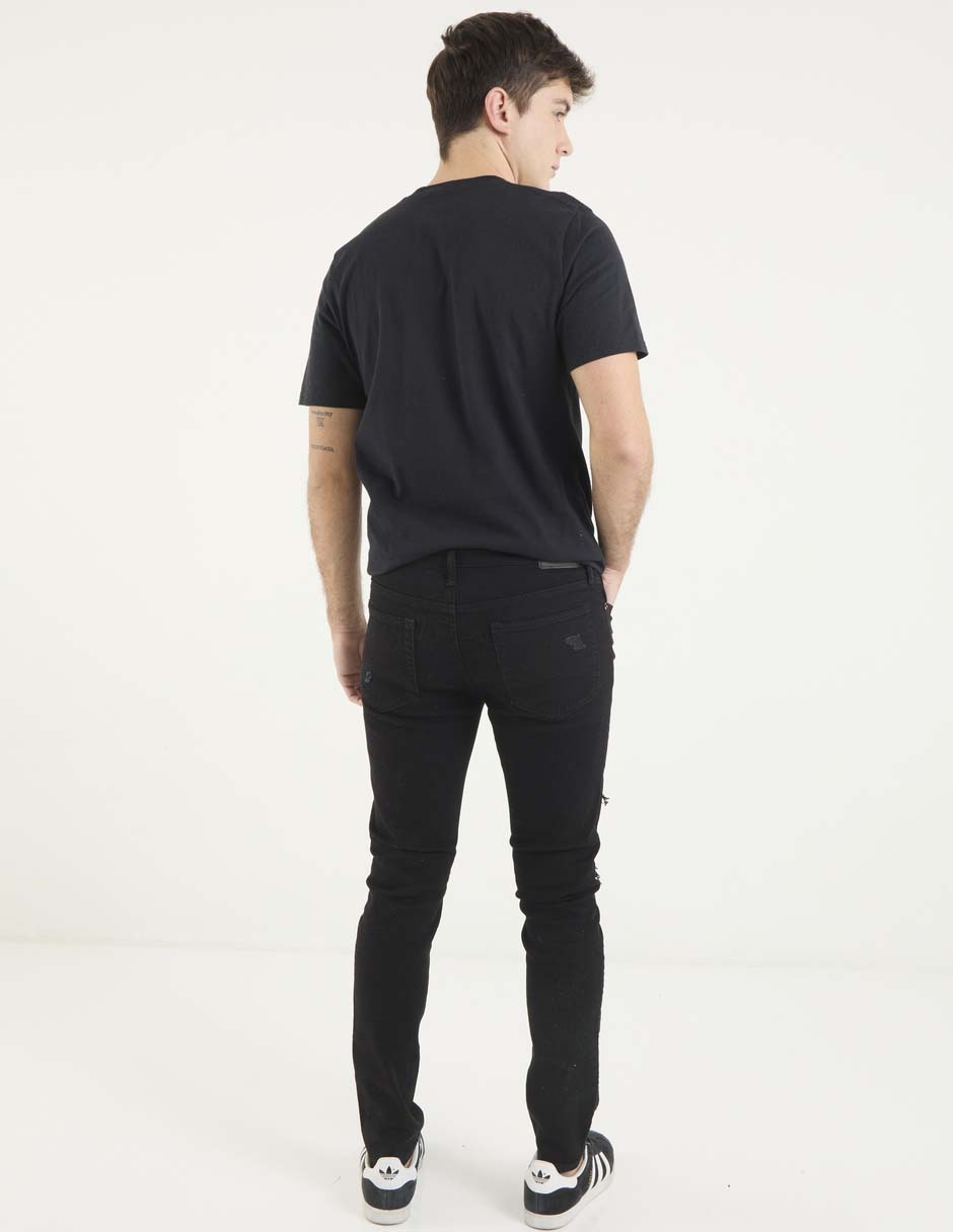 Jeans skinny lavado obscuro para hombre 2