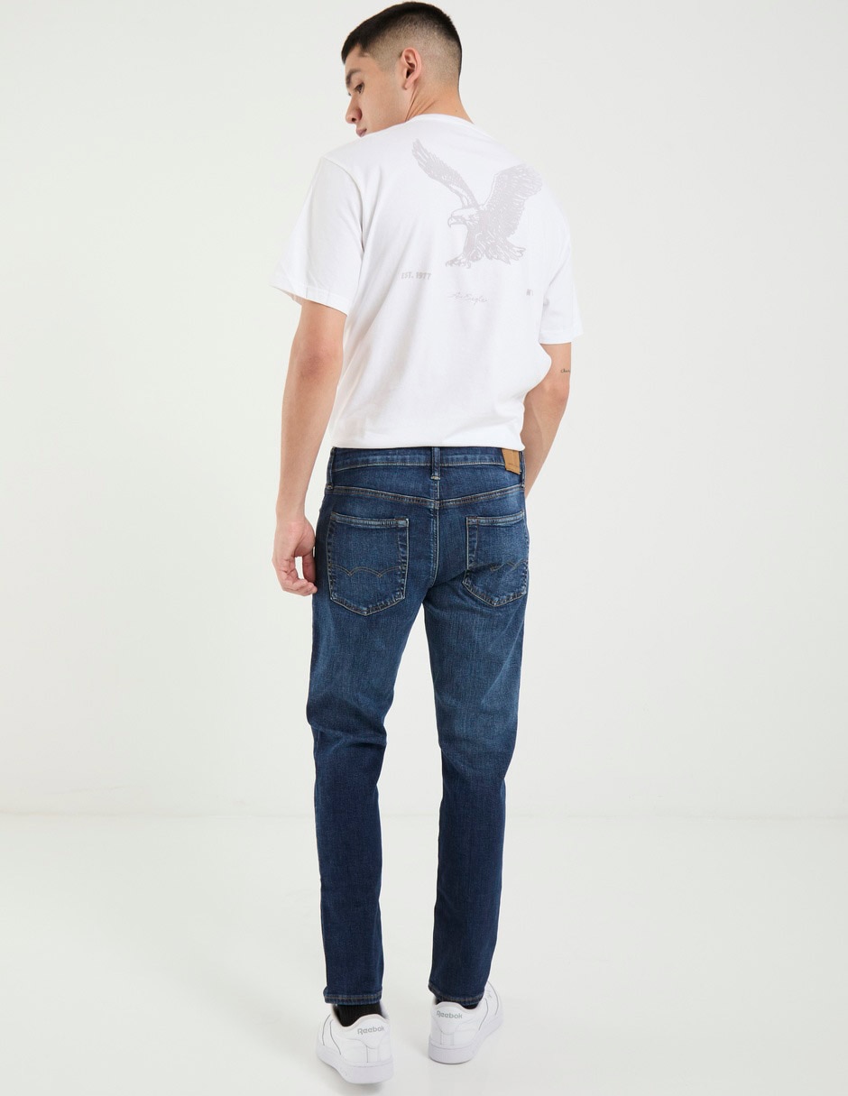 Jeans slim Mens Slim Denim deslavado para hombre 2