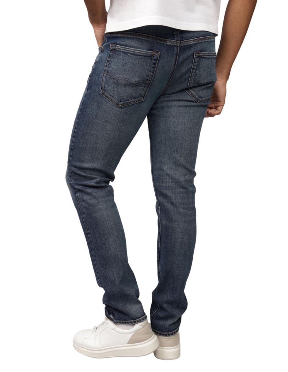 Jeans slim lavado desgastado para hombre 2