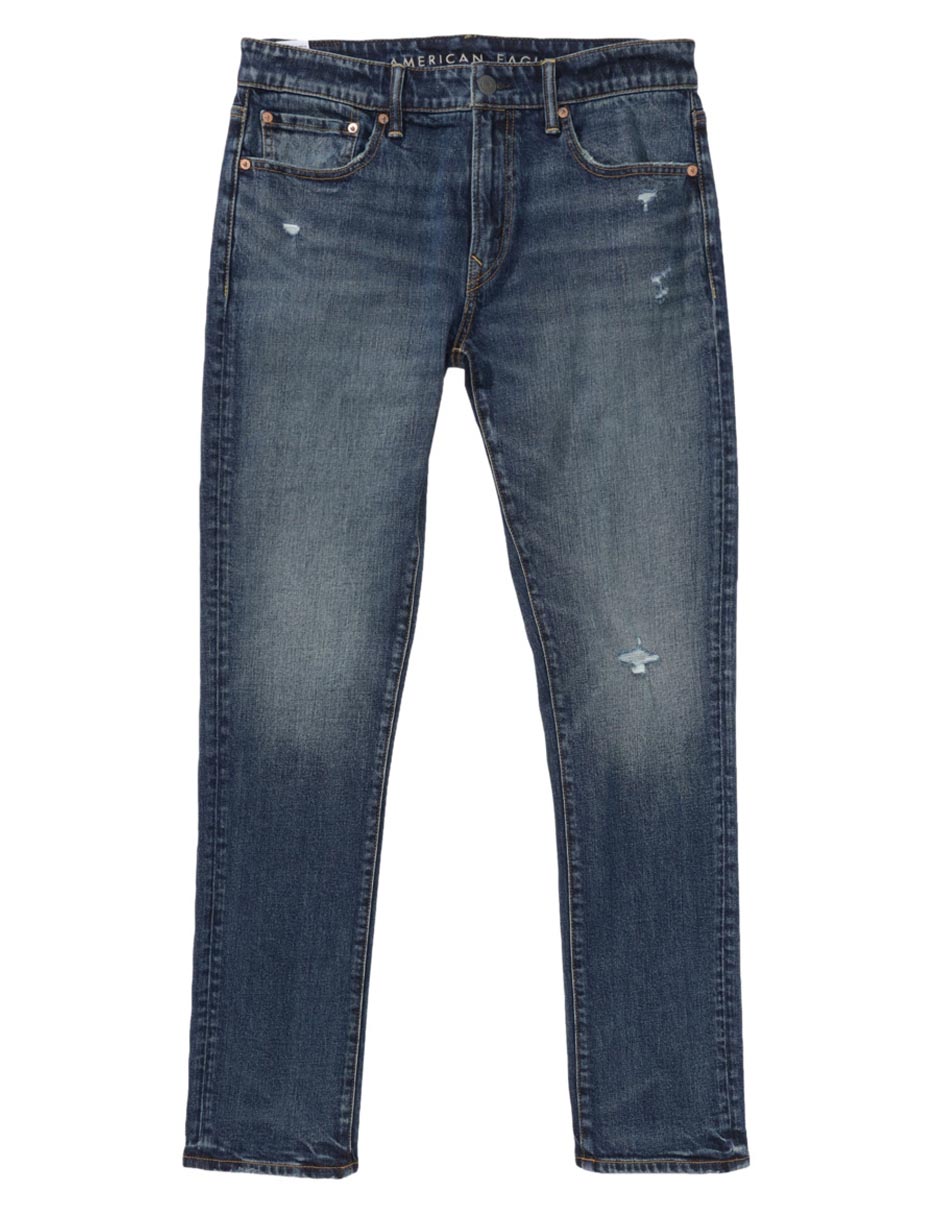 Jeans slim lavado desgastado para hombre 3