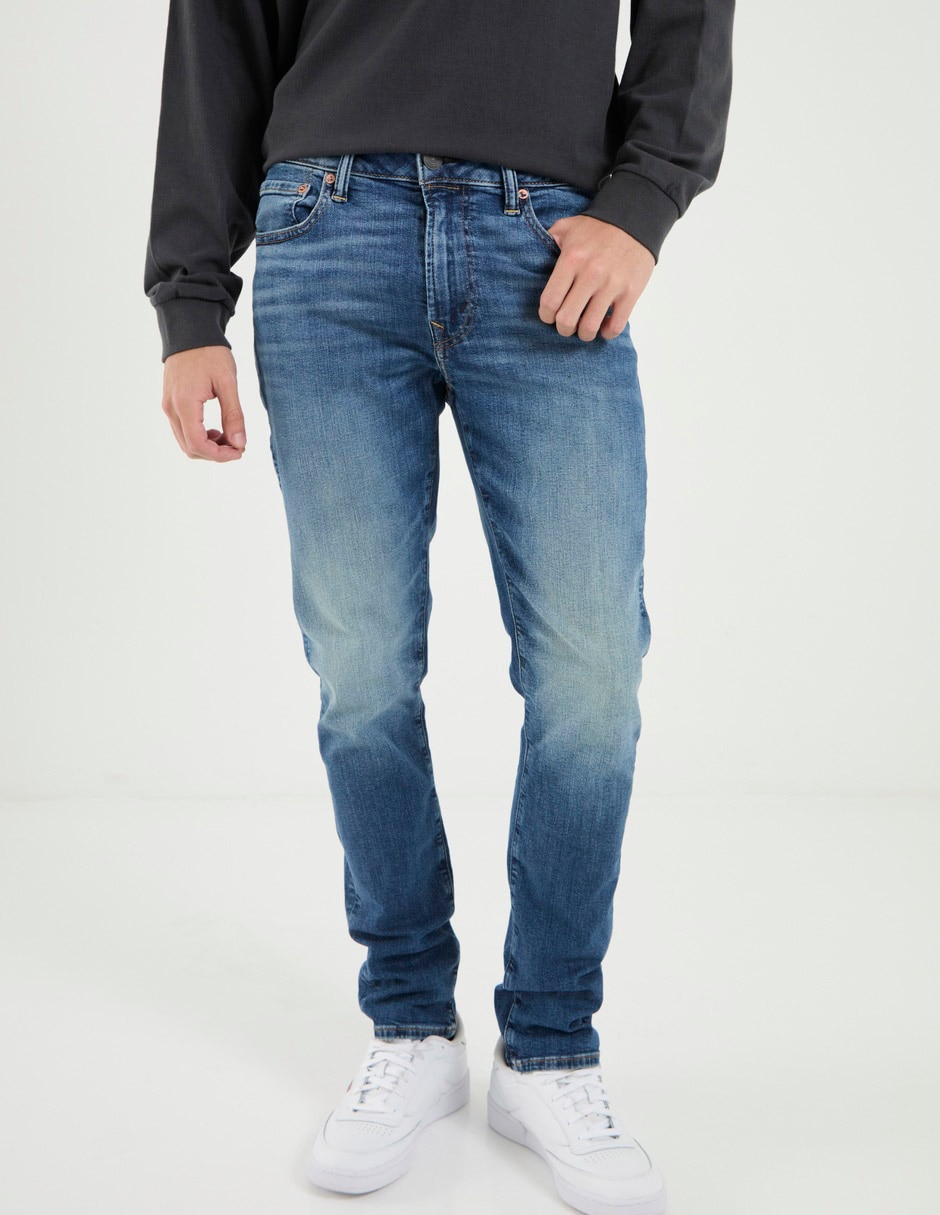 Jeans slim Mens Slim Denim deslavado para hombre