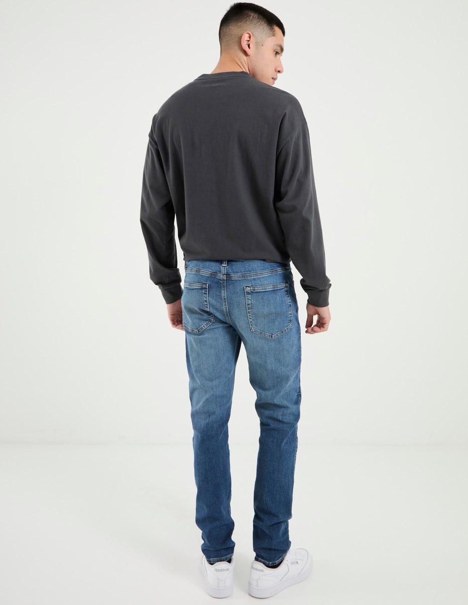 Jeans slim Mens Slim Denim deslavado para hombre 2