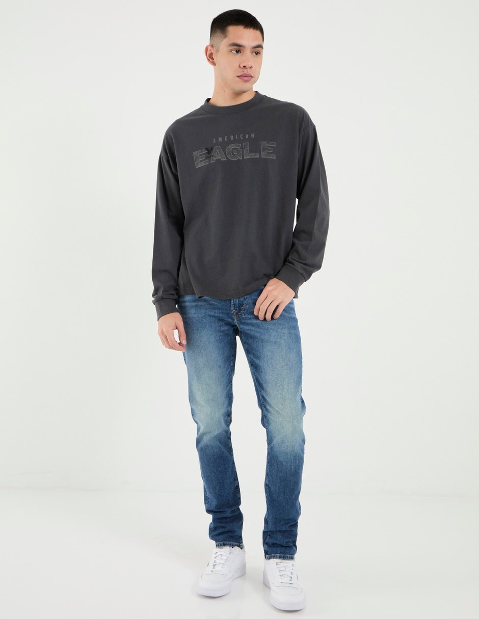 Jeans slim Mens Slim Denim deslavado para hombre 3
