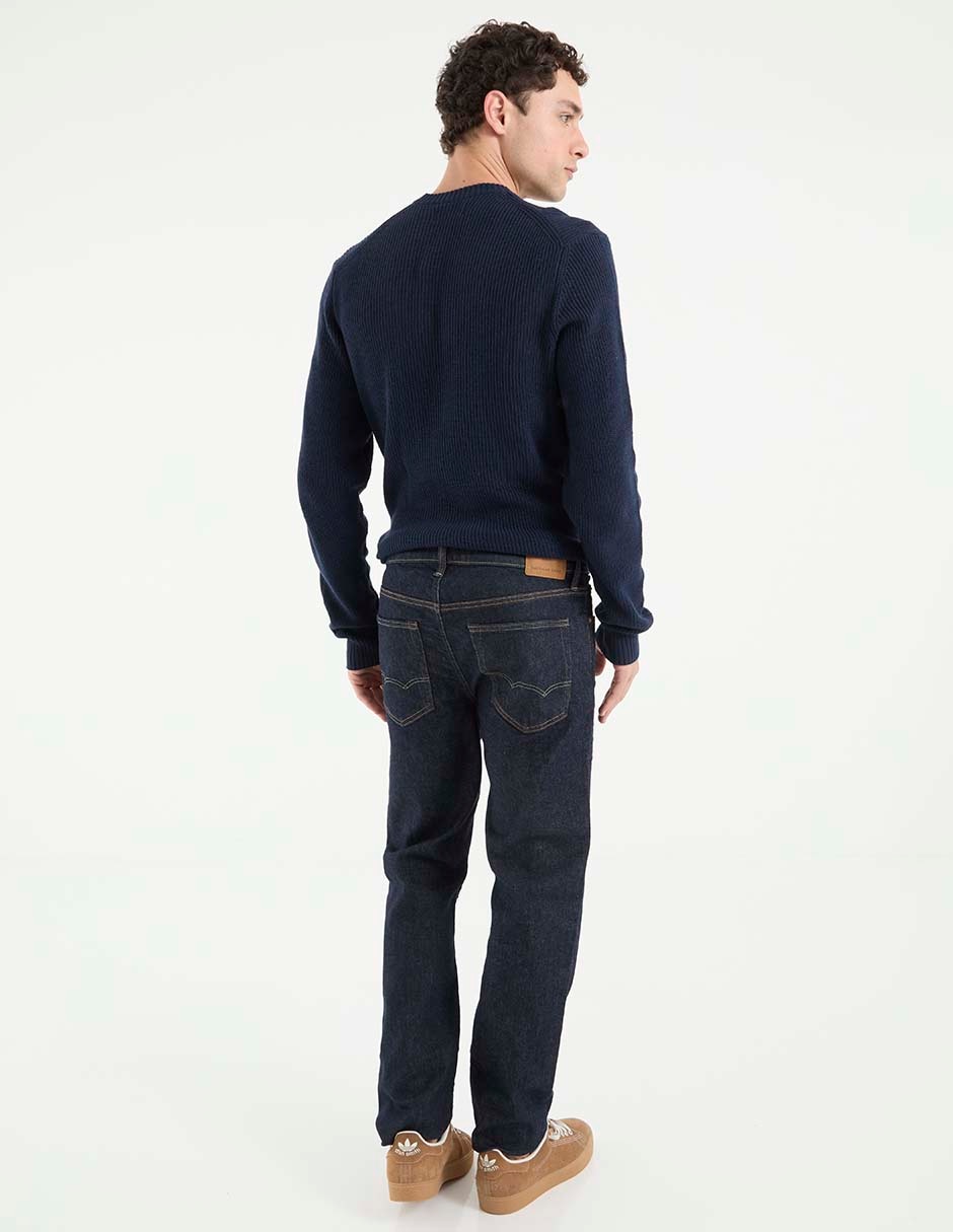 Jeans straight lavado obscuro para hombre 2