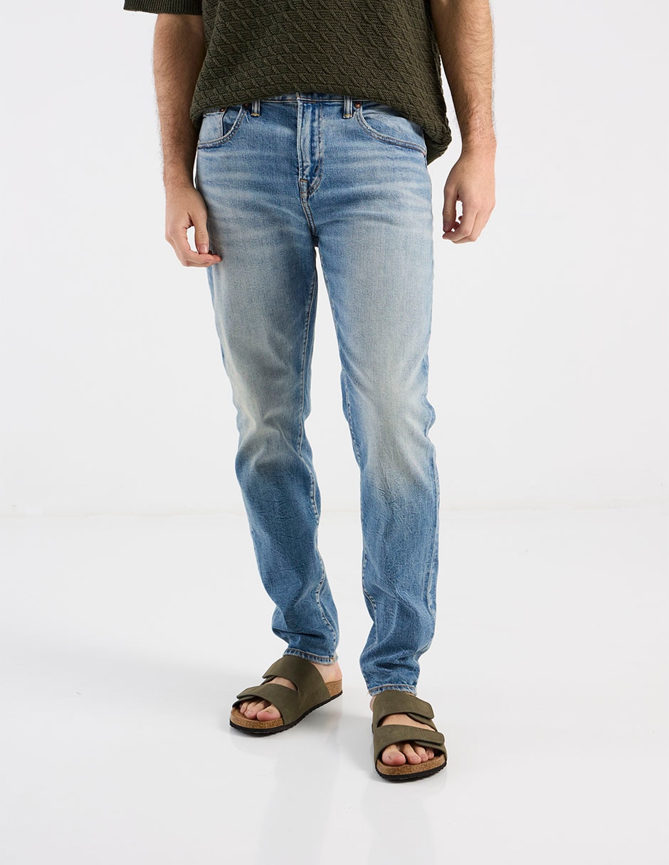 Jeans slim deslavado para hombre
