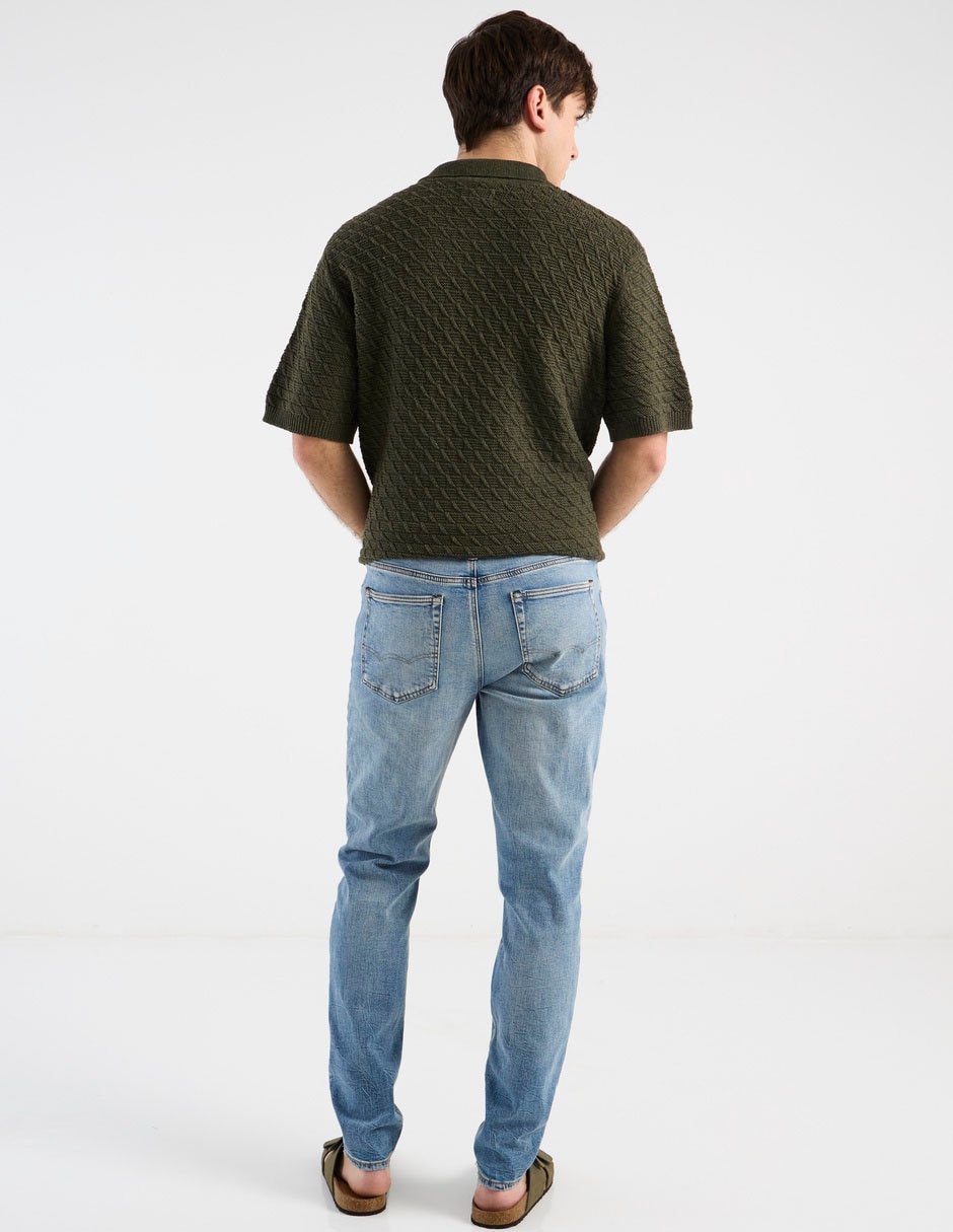 Jeans slim deslavado para hombre 2