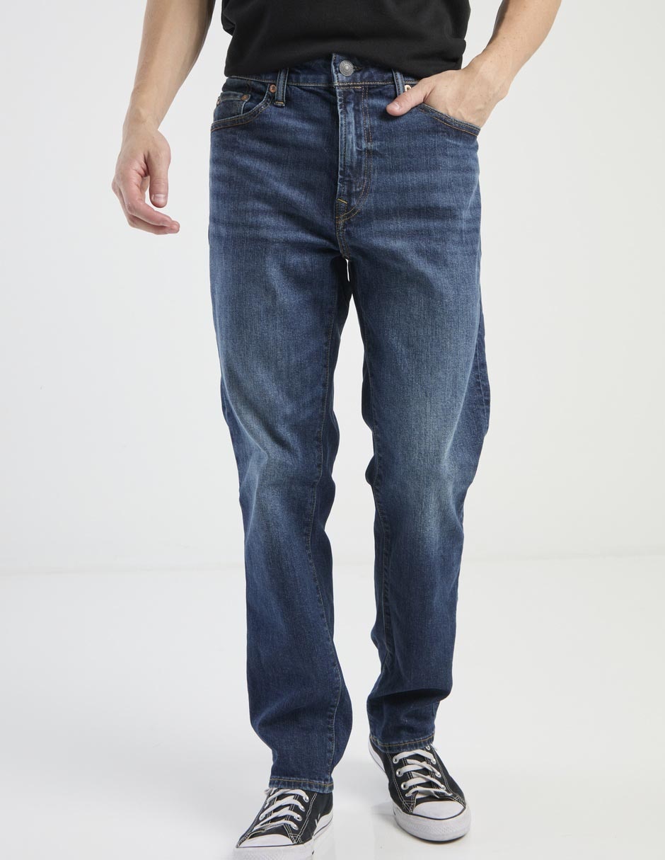 Jeans straight deslavado para hombre