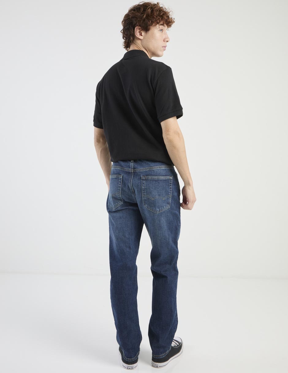 Jeans straight deslavado para hombre 2