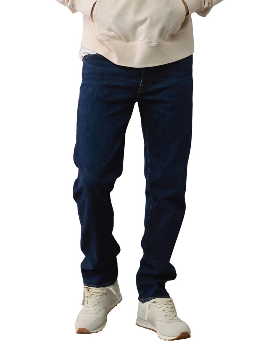 Jeans straight lavado obscuro para hombre
