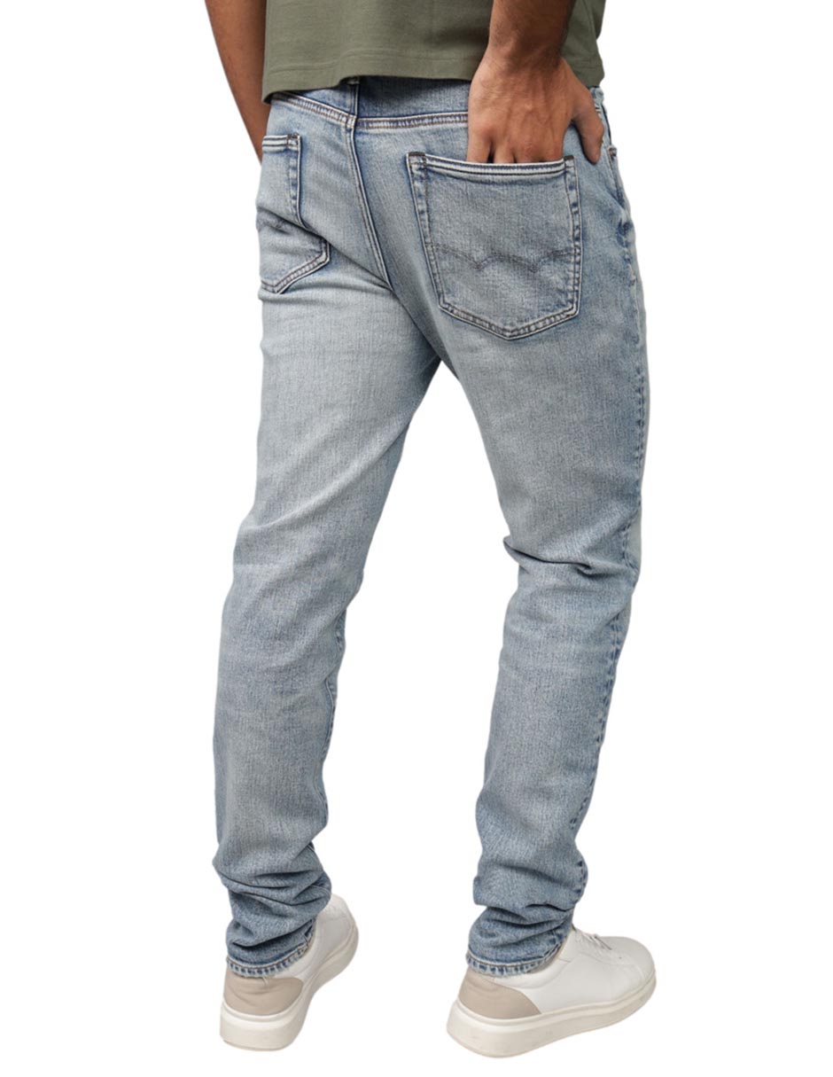 Jeans skinny deslavado para hombre 2