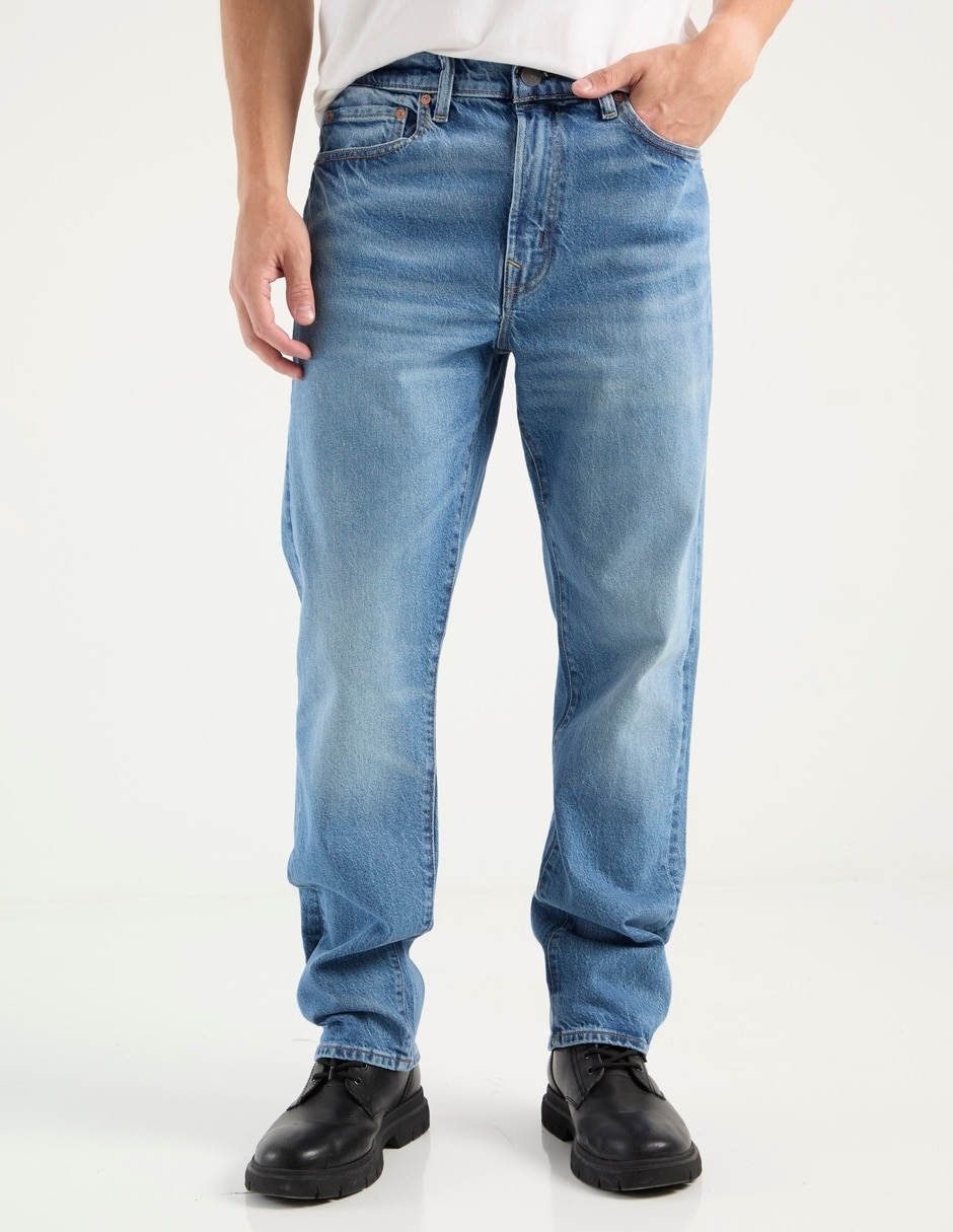 Jeans straight Mens Original ST deslavado para hombre