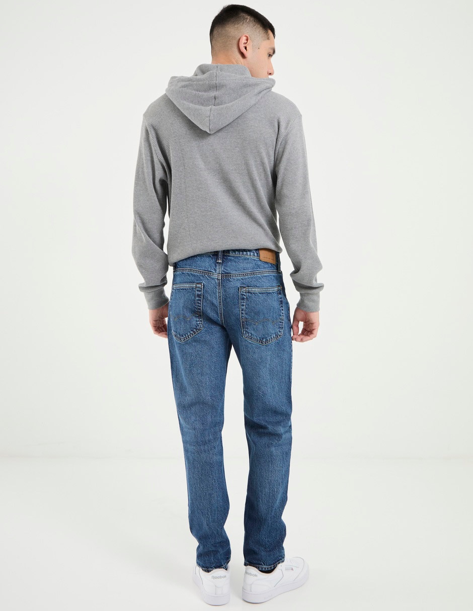 Jeans straight deslavado para hombre 2