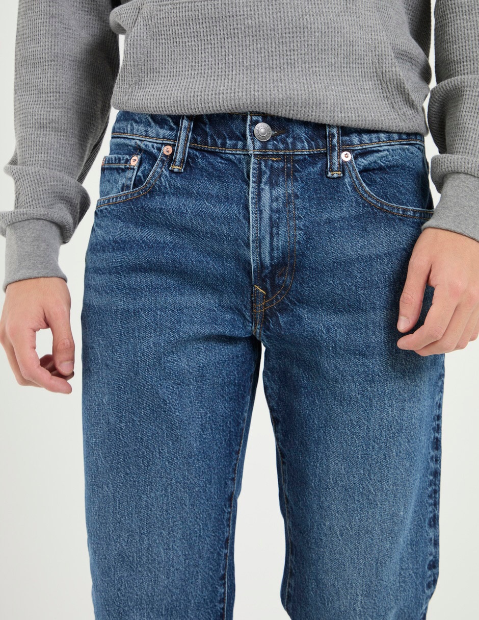 Jeans straight deslavado para hombre 4