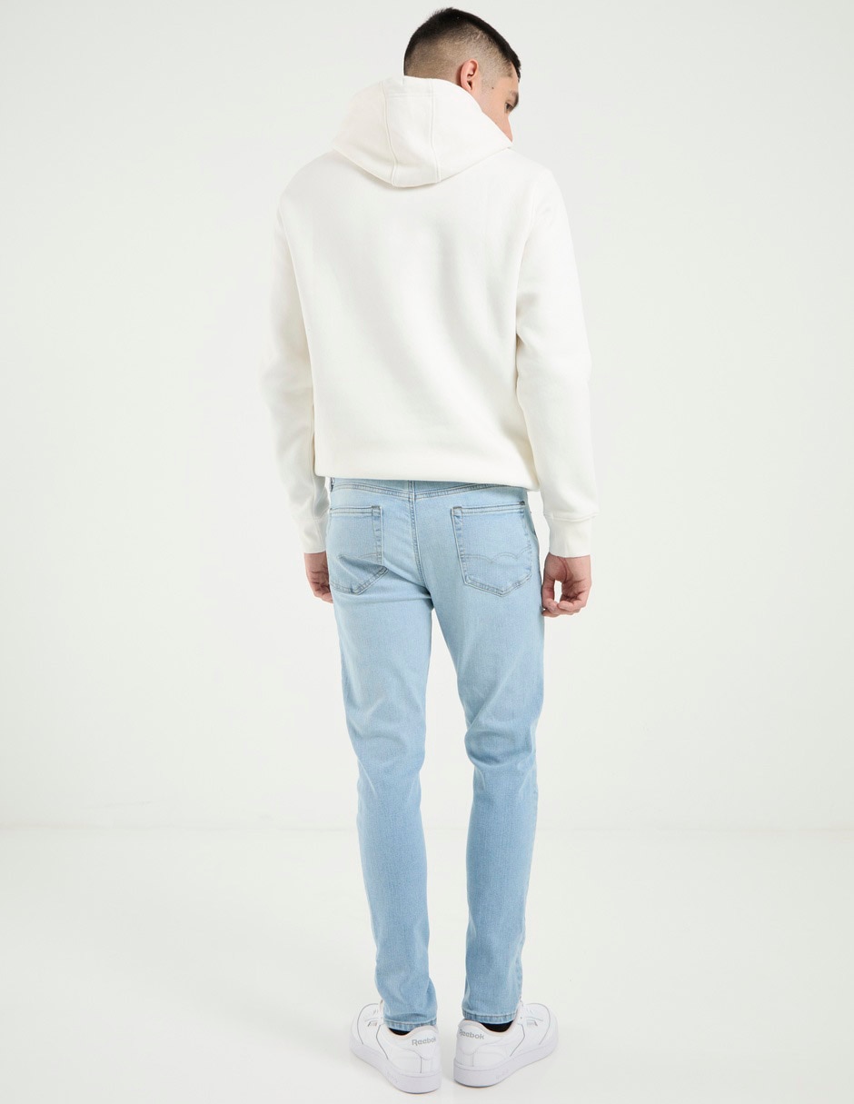 Jeans skinny lavado claro para hombre 2