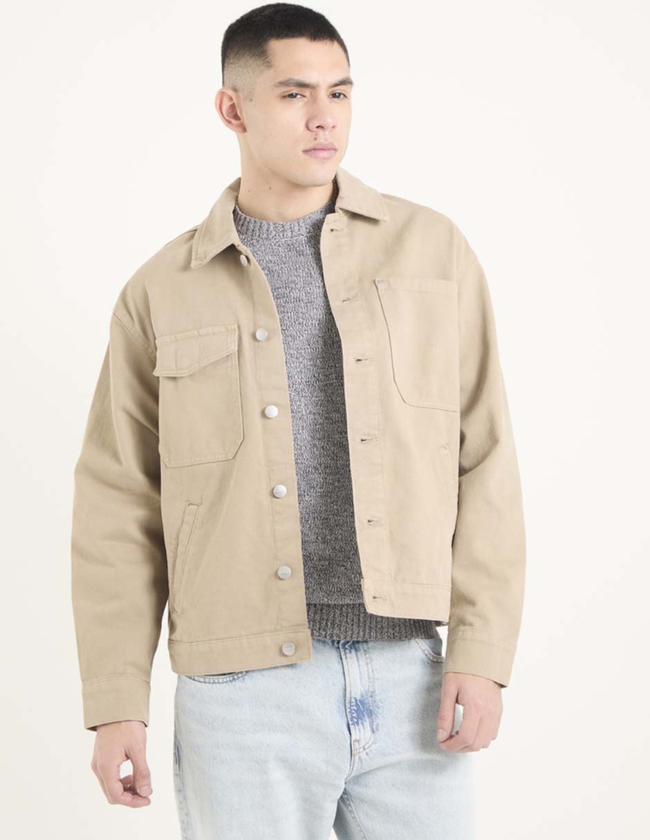 Sobrecamisa casual Jack & de algodón manga larga para hombre Sobrecamisa casual Jack & de algodón manga larga para hombre
