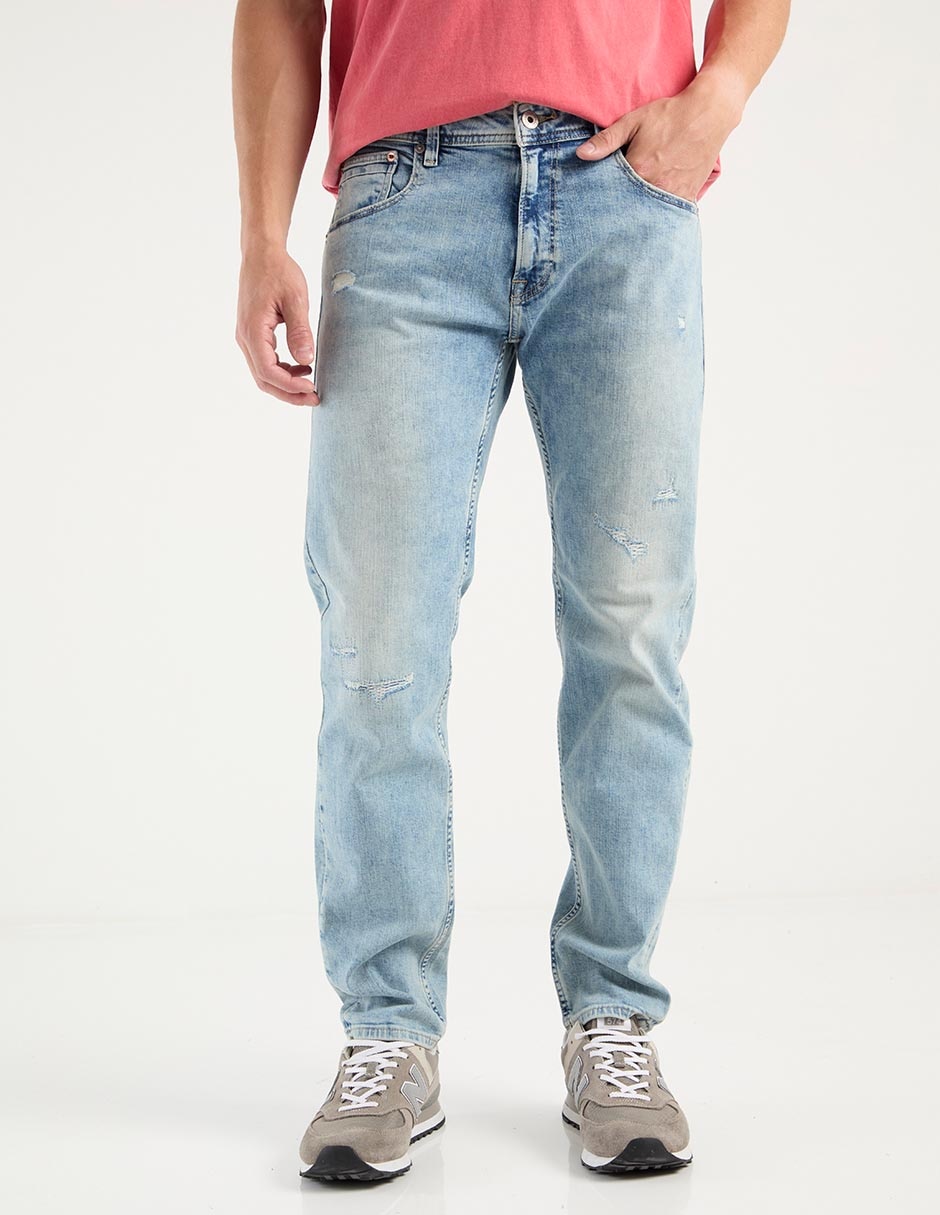 Jeans slim deslavado para hombre