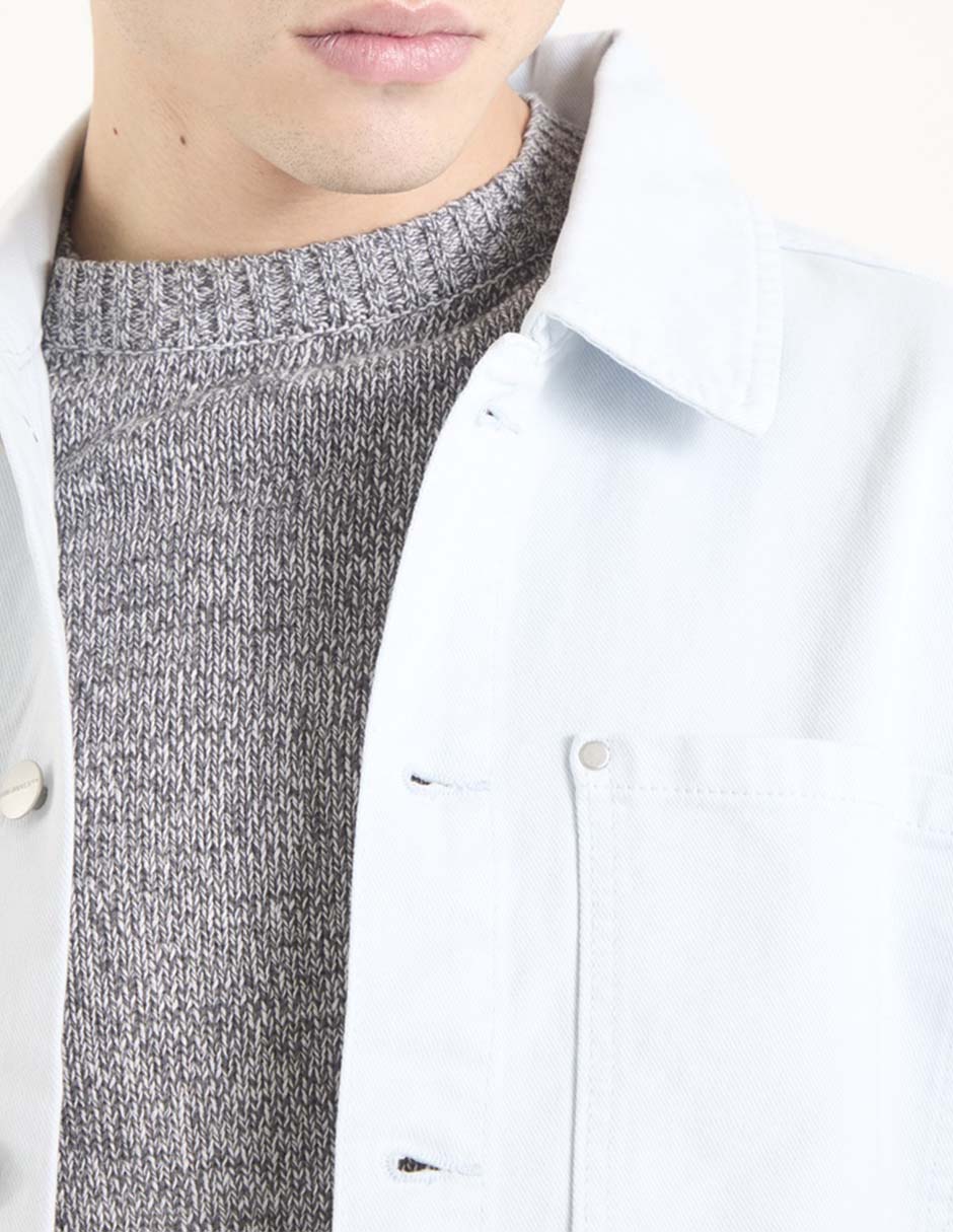Sobrecamisa casual Jack & Jones de algodón manga larga para hombre