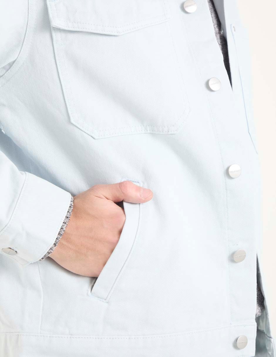 Sobrecamisa casual Jack & Jones de algodón manga larga para hombre