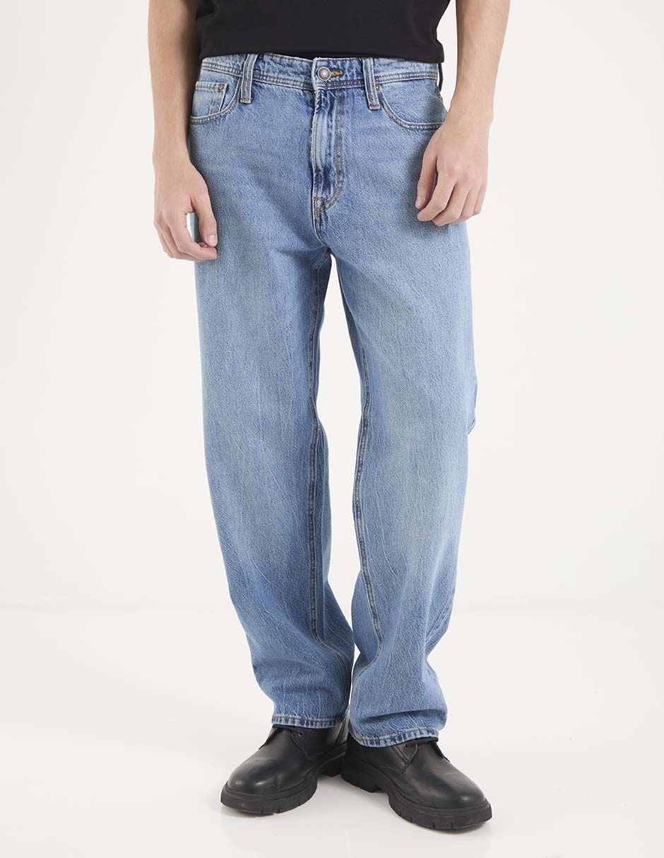 Jeans straight lavado claro para hombre