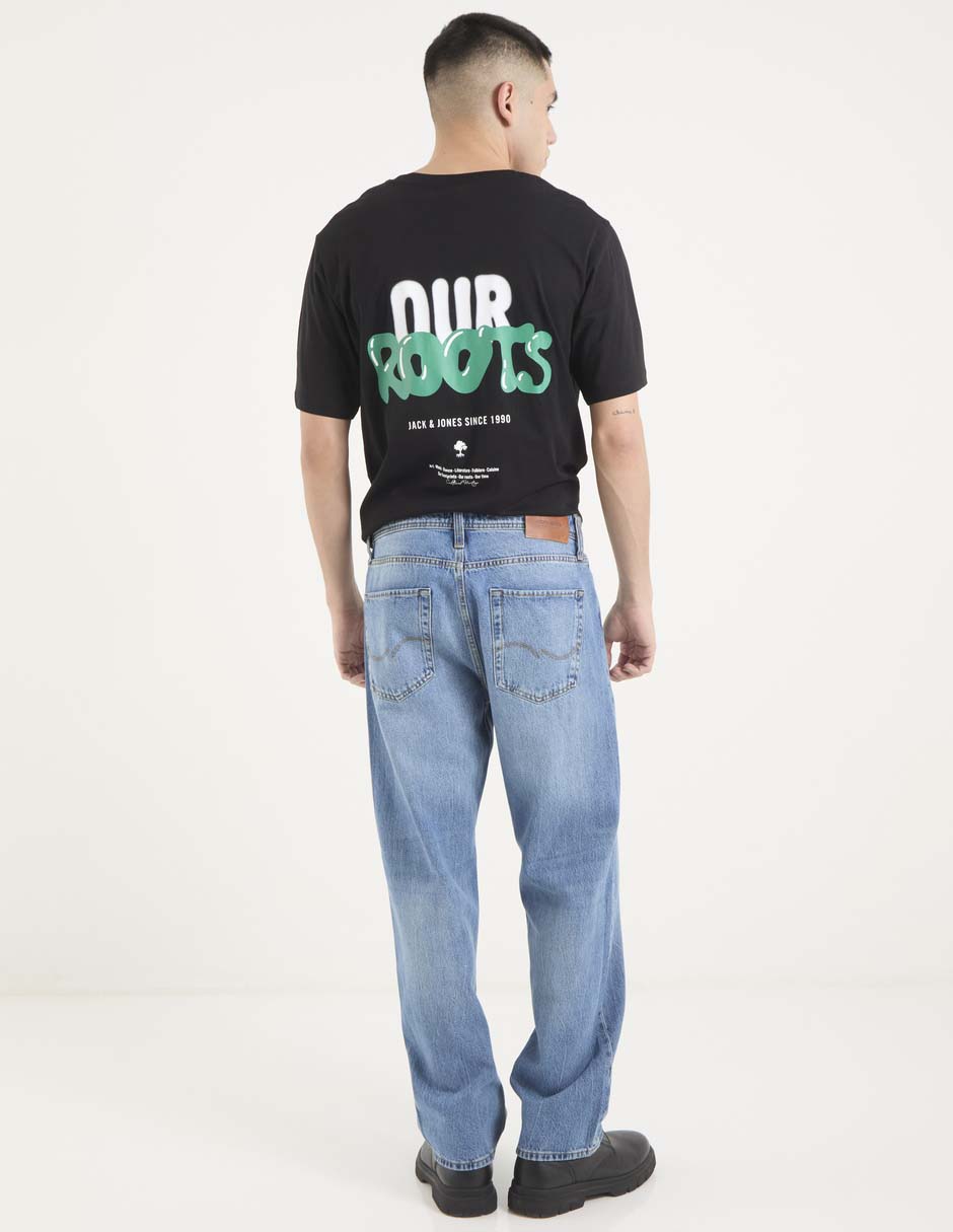 Jeans straight lavado claro para hombre 2