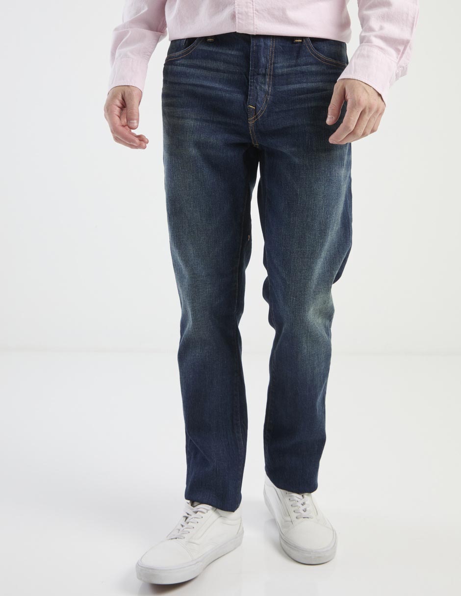 Jeans straight lavado medio para hombre