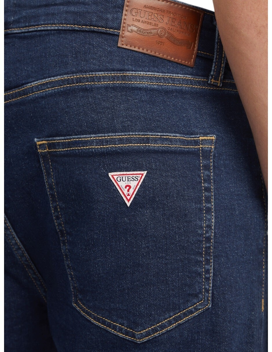 Jeans slim lavado deslavado para hombre 6