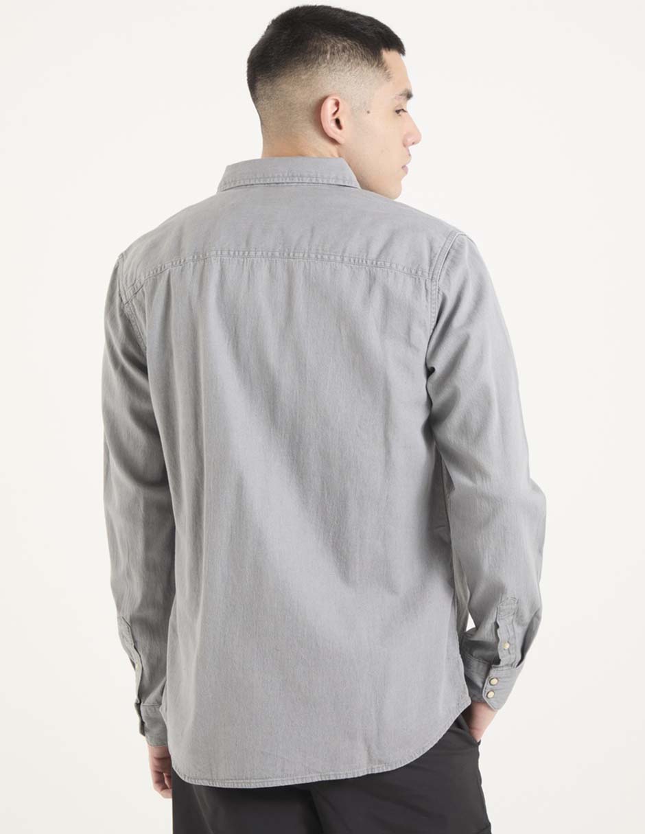 Camisa casual de algodón manga larga para hombre 2