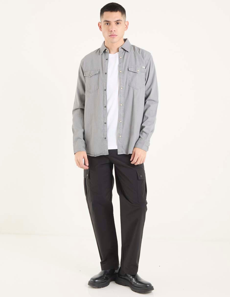 Camisa casual de algodón manga larga para hombre 3