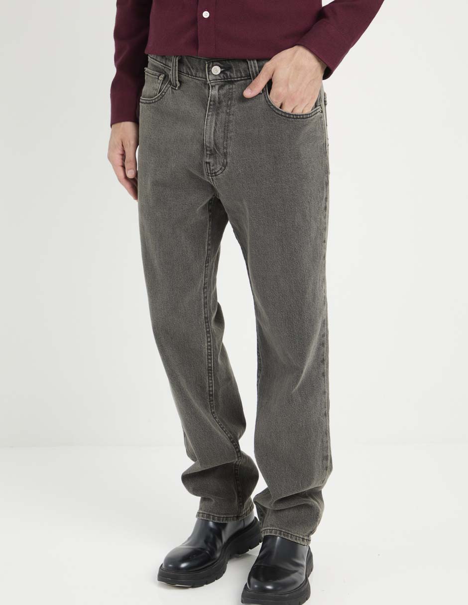 Jeans straight lavado obscuro para hombre
