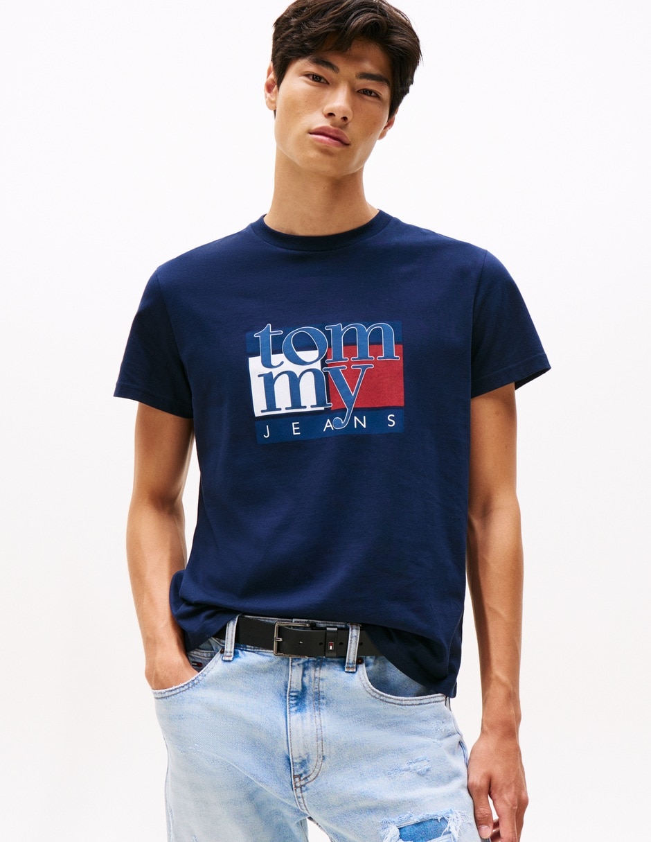 Playera Tommy Dna twist cuello redondo para hombre