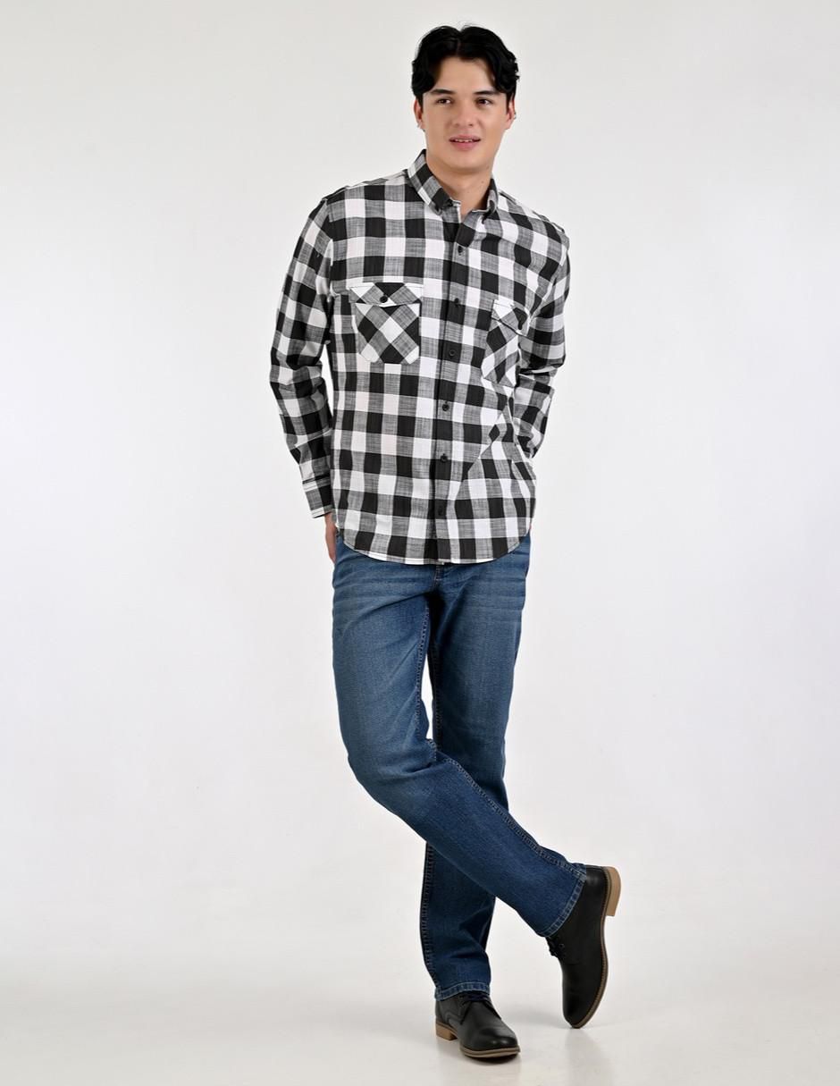 Camisa casual de algodón manga larga para hombre 6